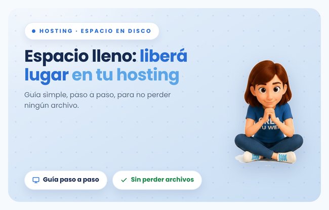 Se te llenó el espacio de almacenamiento en tu web: cómo liberar lugar con Crea Tu Web, paso a paso